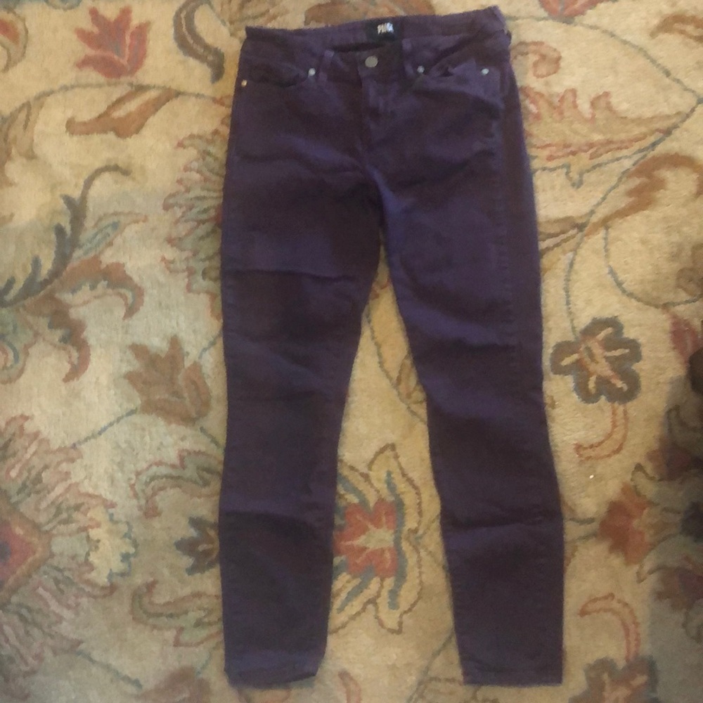 Paige Verdugo Ankle eggplant skinny jeans 28